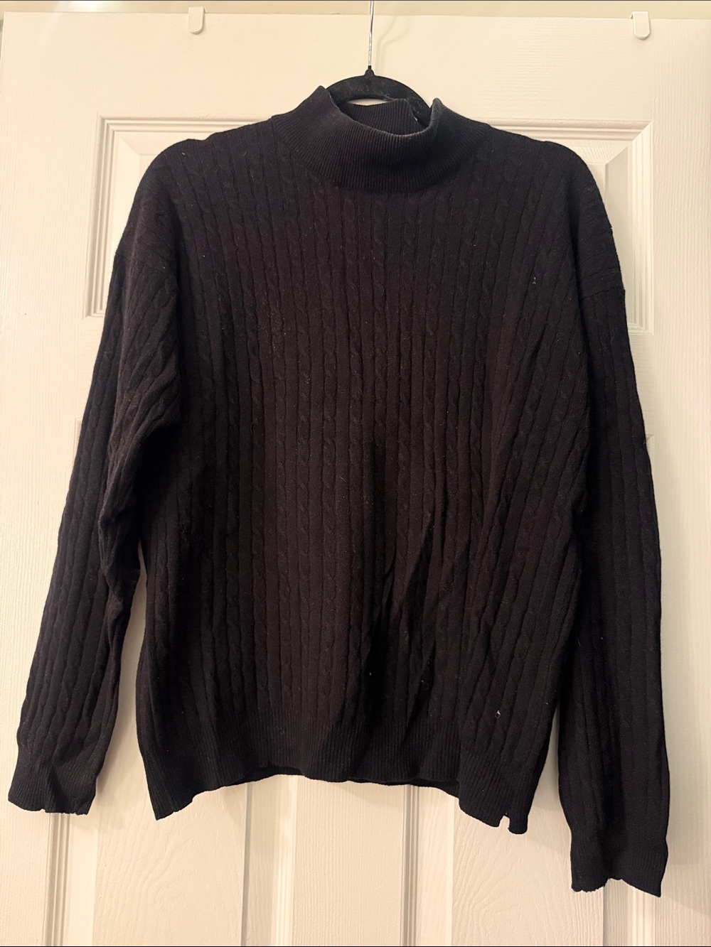 Charter Club Black Cable Turtleneck Sweater